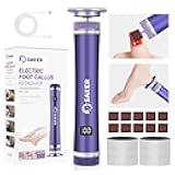 Saker Electric Foot Callus Remover, Electric Foot File Nail Grinder 2 in 1, Rechargeable Pedicure Tools for Feet with 60+10PCS Sandpaper & 12 Adjustable Speeds for Men Women Dead Dry Skin Calluses