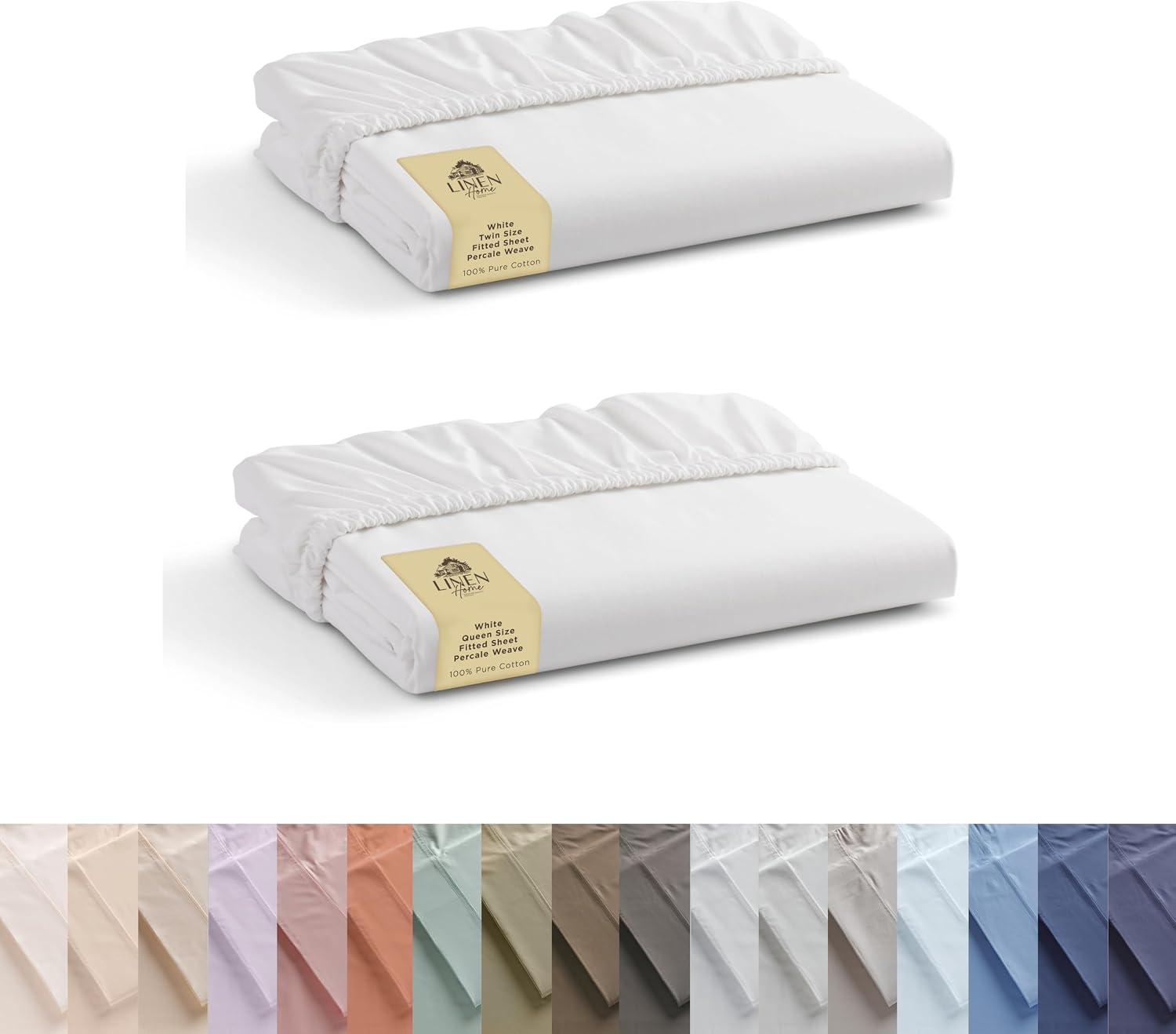 Linen Home Cotton Percale Fitted Sheet