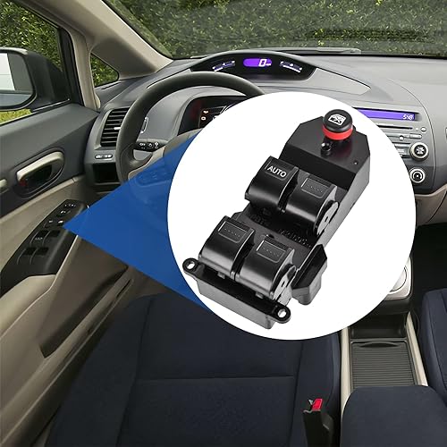 Miniatura 7 de Interruptor principal de ventana eléctrica del lado del conductor para Honda Civic 2001-2005, Honda CR-V 2002-2006, reemplazo OEM #35750-S9A-305