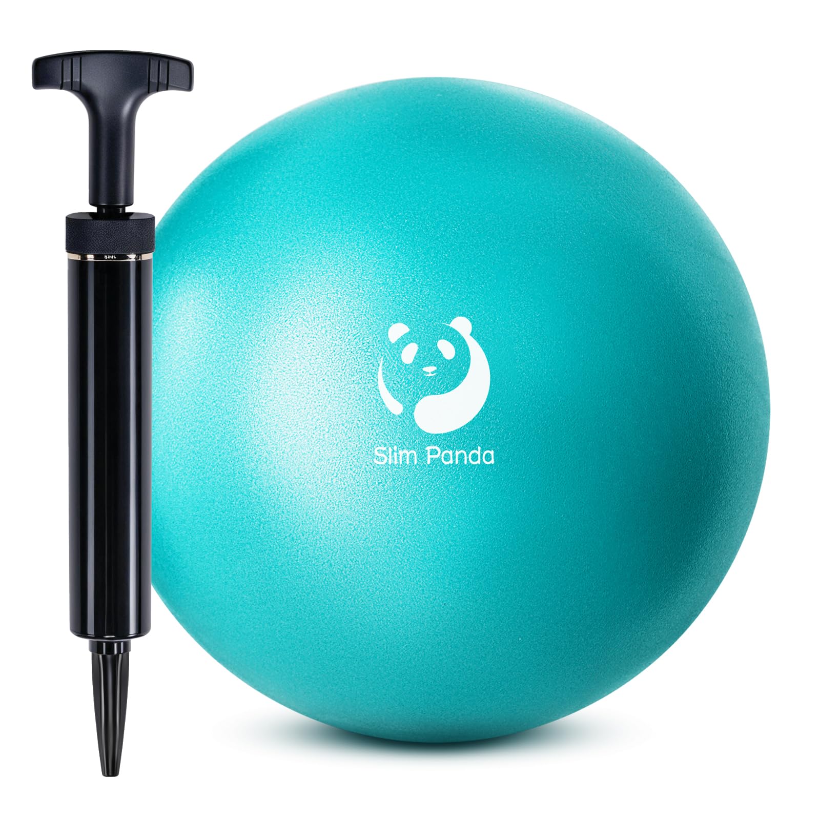 Slim Panda 9 Inch Pilates Ball,23-25cm Exercise Ball for Pilates, Balance, Stability, Workout, Core Training (Lake Blue+Pump)