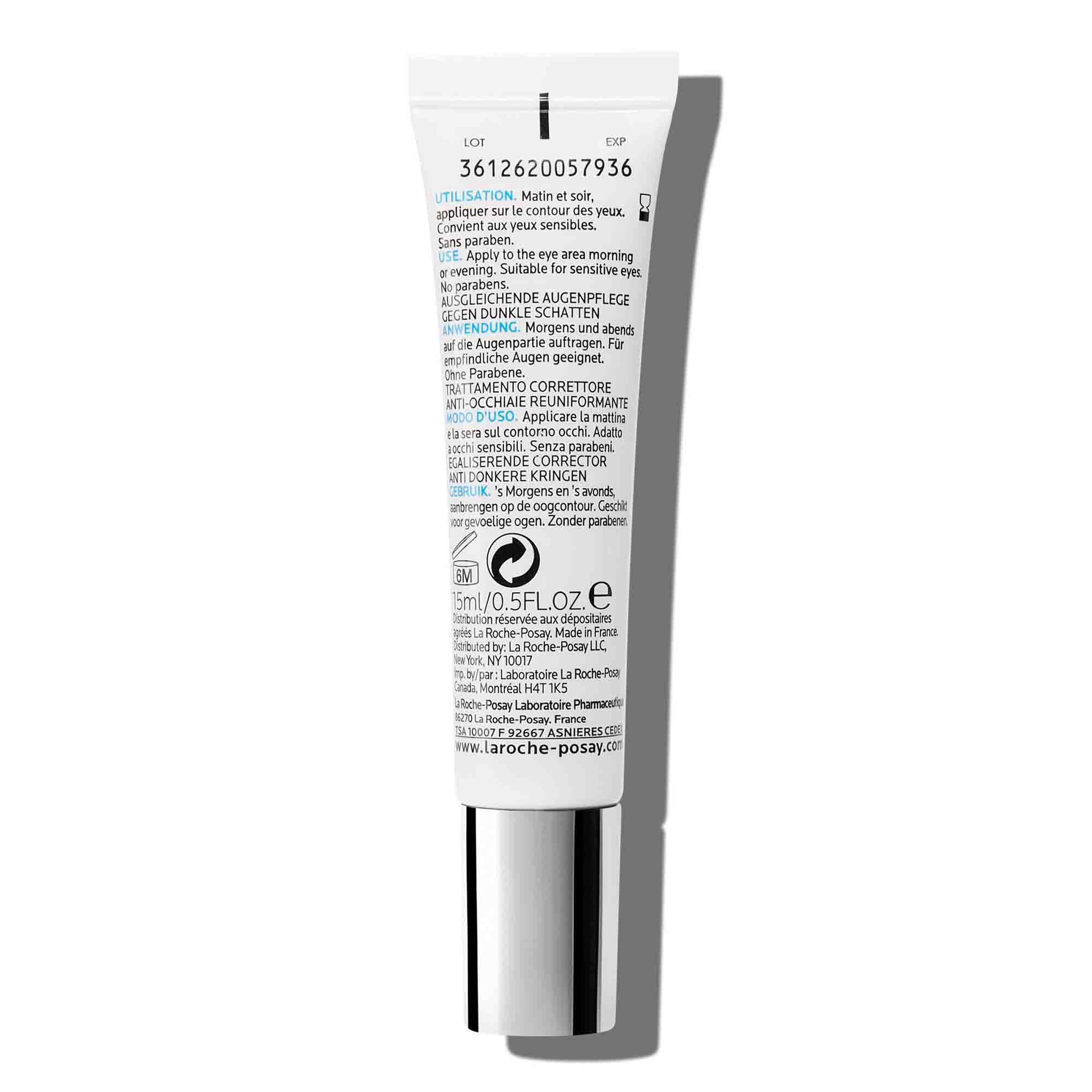 La Roche Posay Corrector anti-ojeras, Tratamiento Dermatológico para el Contorno de Ojos, Piel Más Luminosa y Uniforme, Fórmula con Niacinamida y Cafeína, Pigmentar, 15 ml
