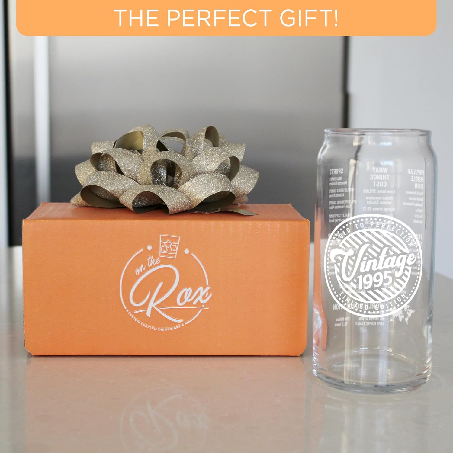 30th Birthday Gift For Men - Birthday Beer Gifts 20 Ounce 2-Sided Beer Can Glass (1 Count) - Vintage Glass for a 30 Year Old - Funny Glass Gift for His or Her 30th Birthday - Anniversary Party (1995) - Image 3