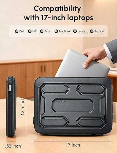 Miniatura 6 de DOMISO Funda para portátil de 17 pulgadas, bolsa de hombro a prueba de golpes, impermeable, funda protectora de EVA para MSI GS73VR Stealth