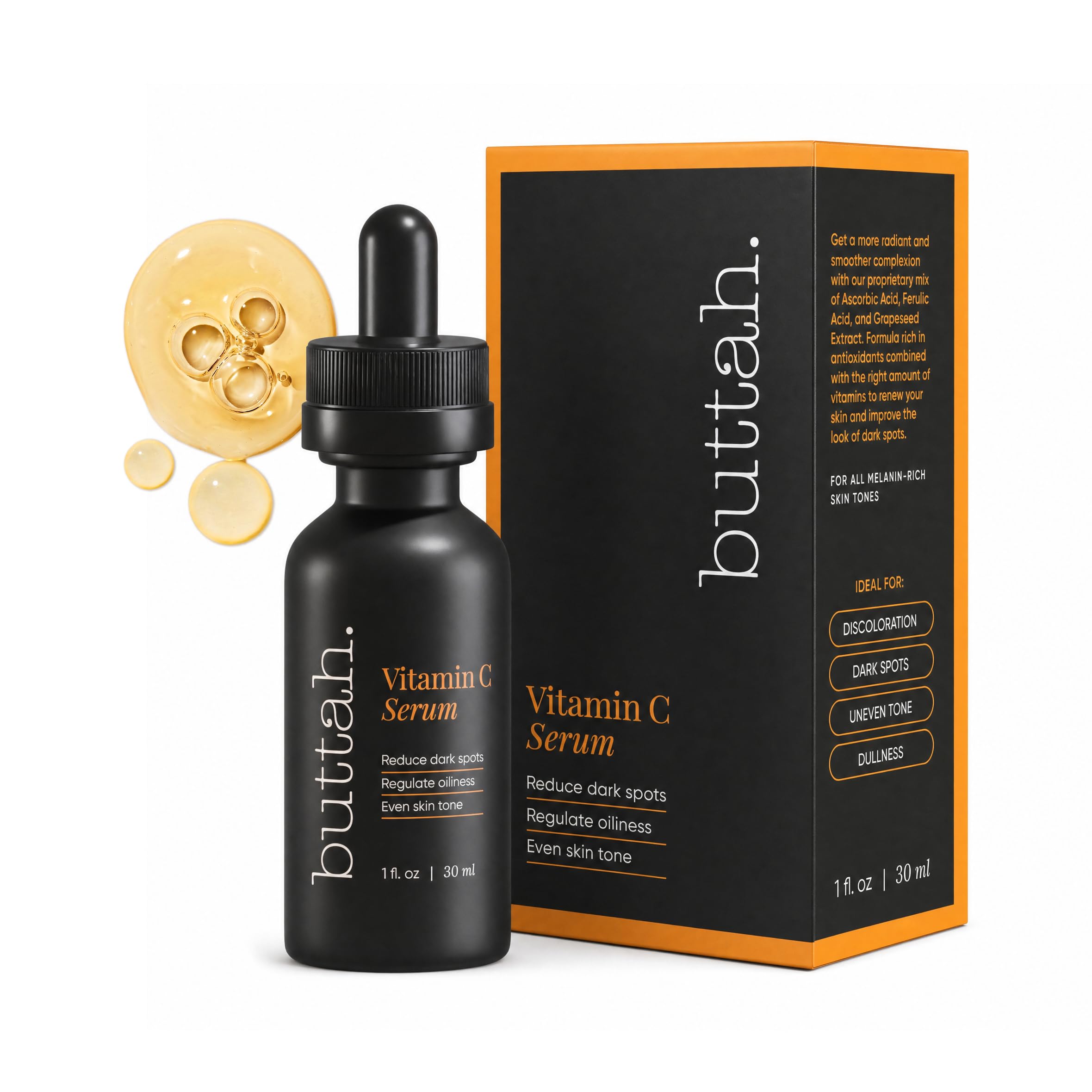 Buttah Skin 15% Vitamin C Face Serum with Ferulic Acid, 1 fl oz