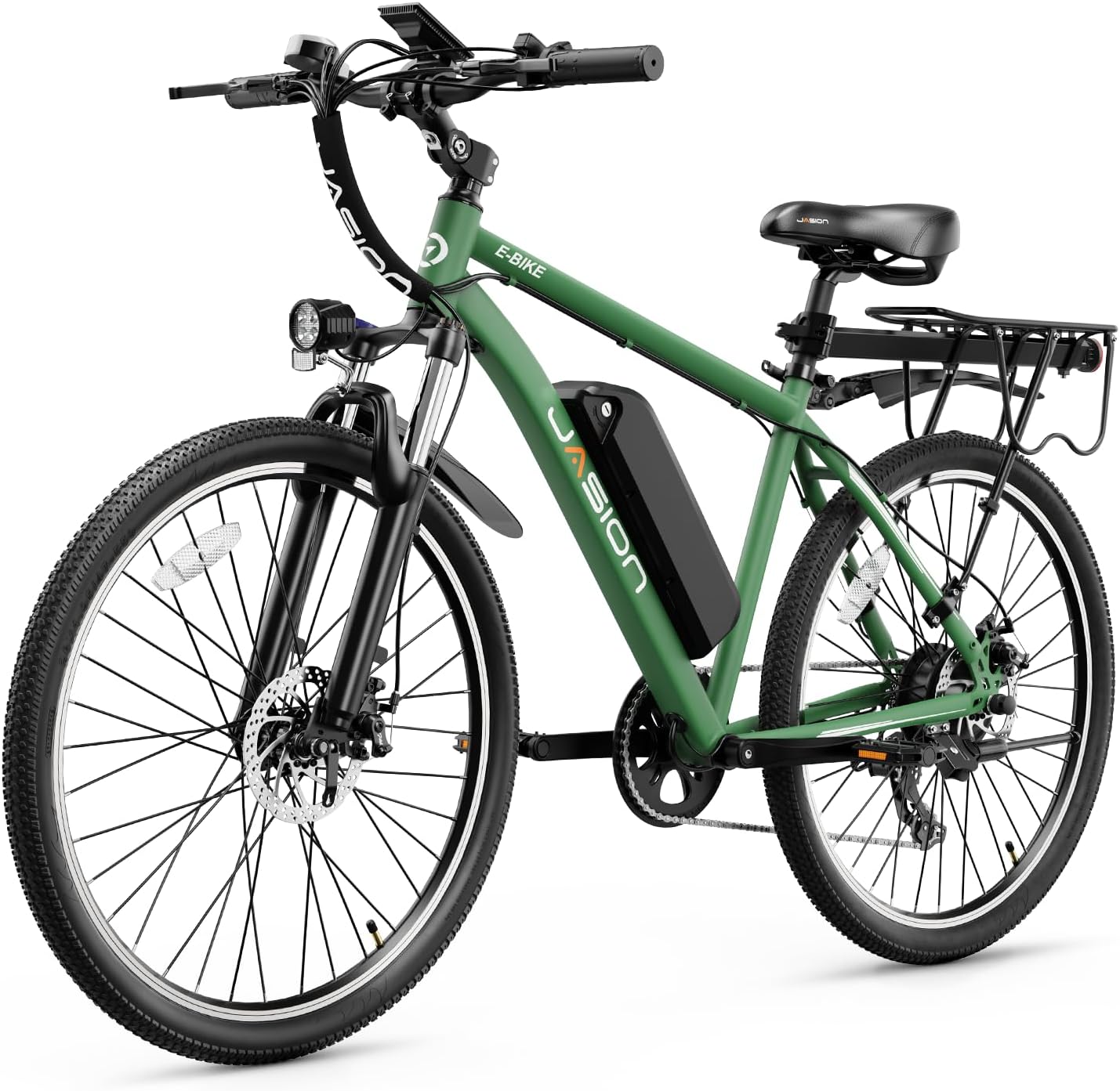 Jasion EB5 Electric Bike for Adults 26" tire with 1000W Peak Motor,Removable Battery Commuting Electric Mountain Bike,Up to 40Miles,7-Speed and Front Fork Suspension Ebike