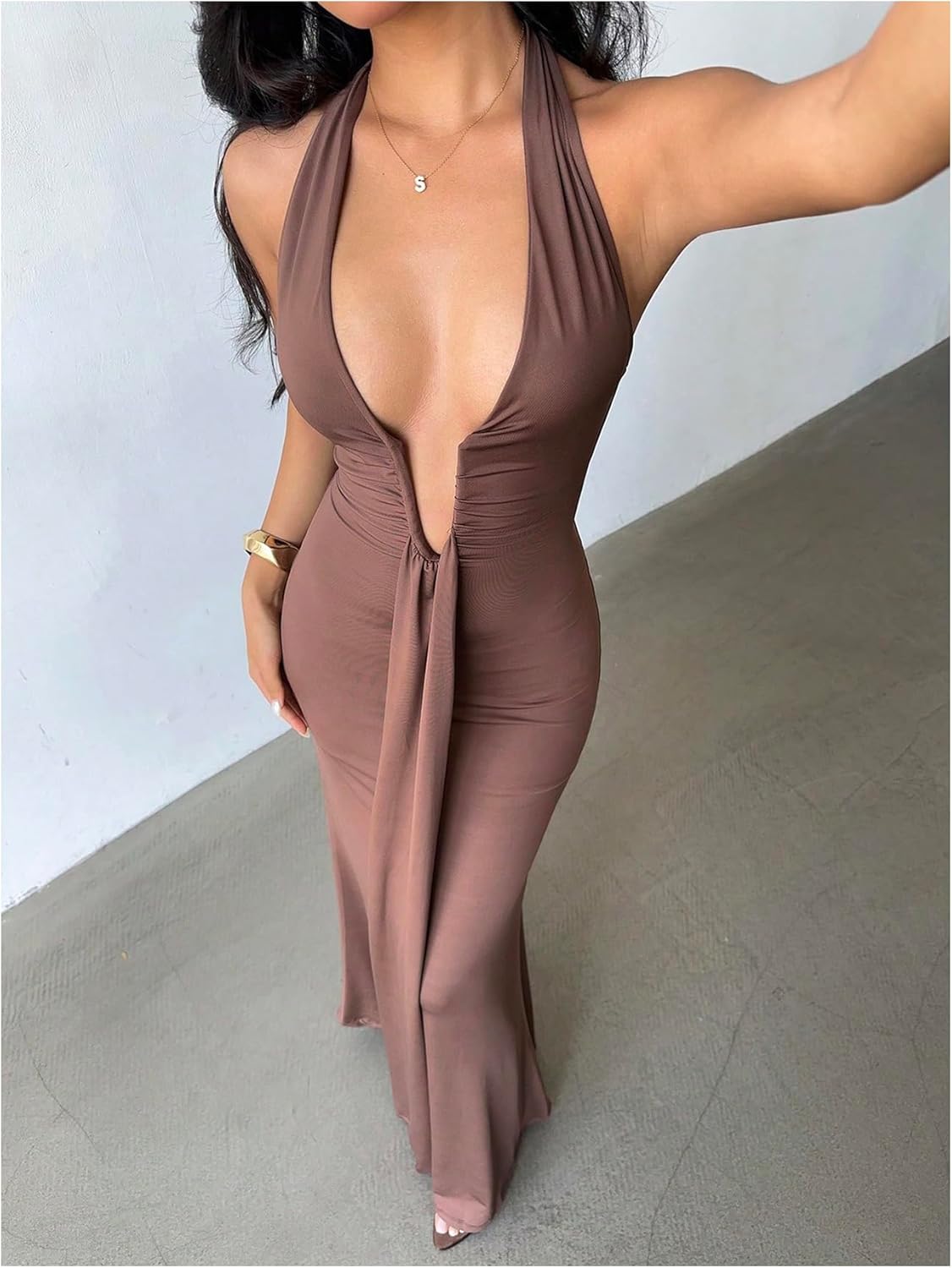Verdusa Women's Crisscross Cut Out Maxi Date Night Dress Tie Backless Slimming Dress Festival Outfits