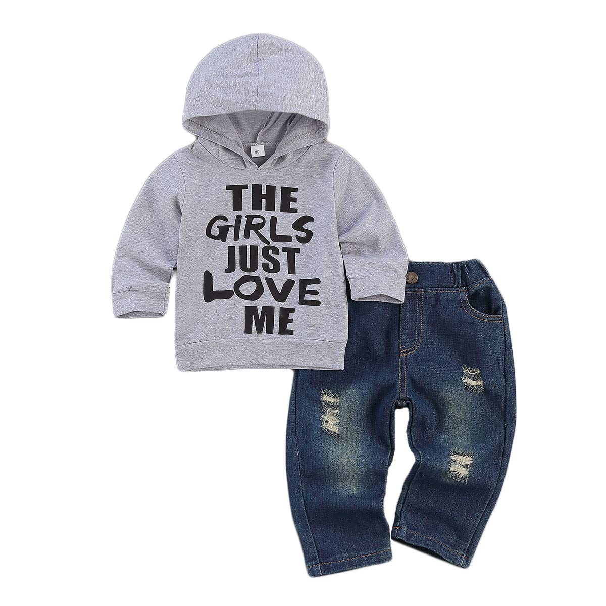 Toddler Baby Boy Outfits Hoodie Sweatshirts Jeans Clothes Set Fall Winter  12 18 24 Months