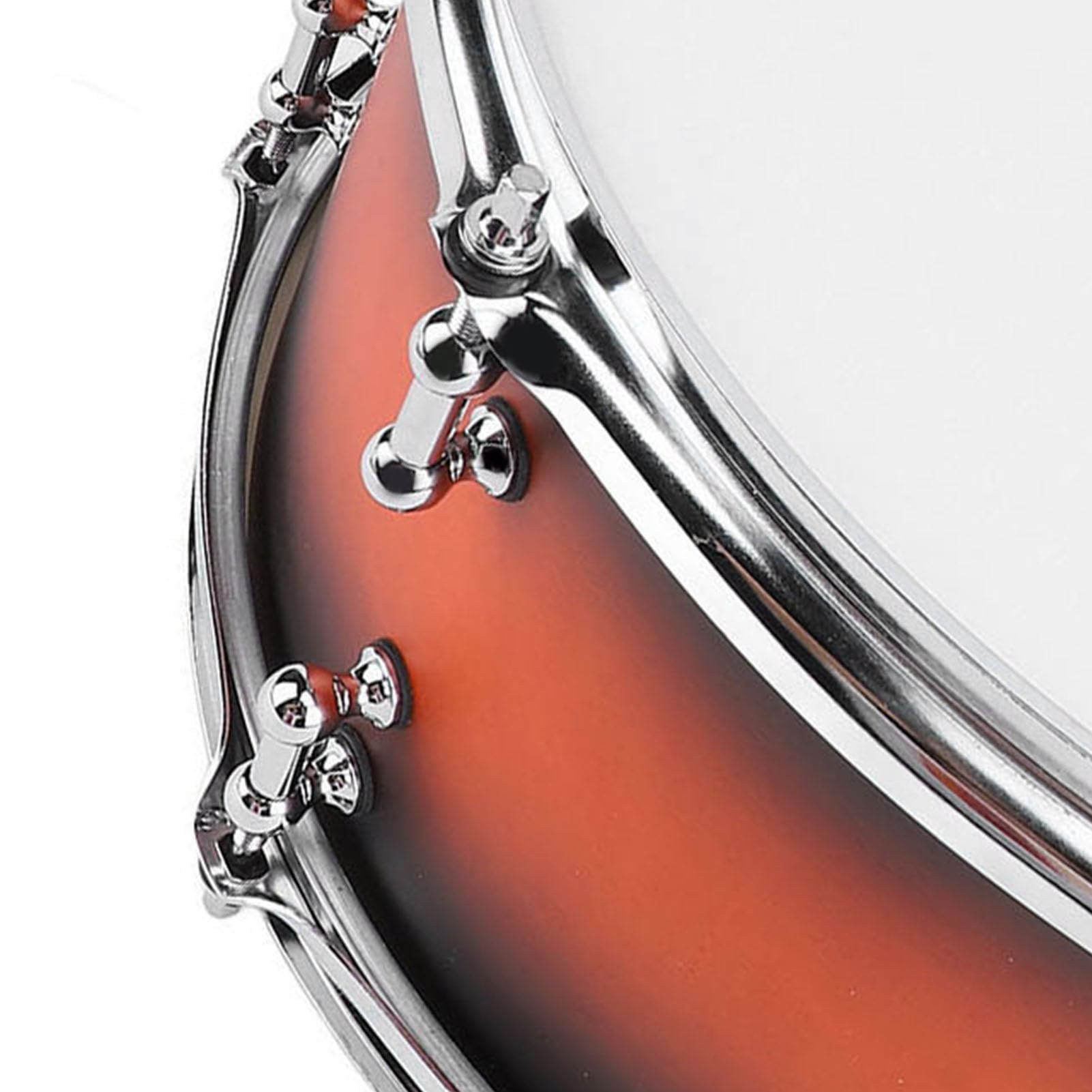 Generic 14 X 6,5 Zoll Großes Snare-Drum-Set mit Stabiler Konstruktion für Anfänger und Kinder, Orange-schwarzer Rand mit Weißem Trommelfell