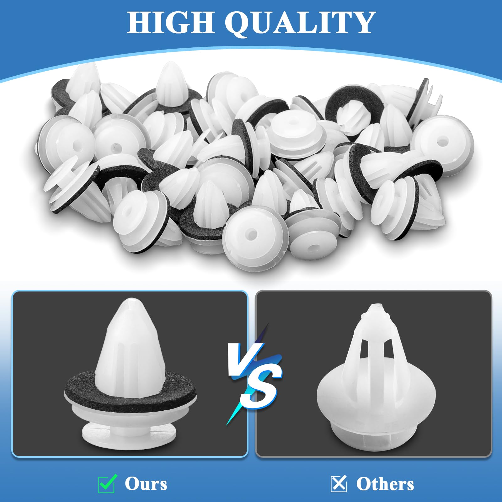 100 Pièces Clips De Fixation Voiture Clips Voiture Universels Rivet