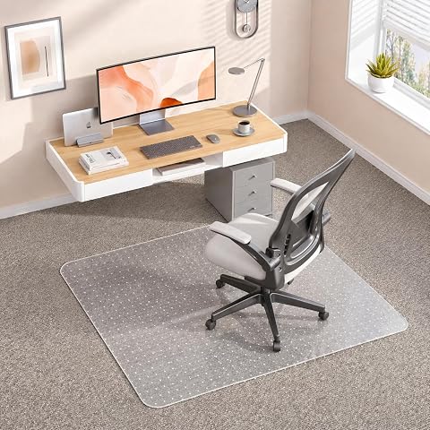 Office Chair Mat for Carpet, 45" x 53" Heavy Duty Clear P...