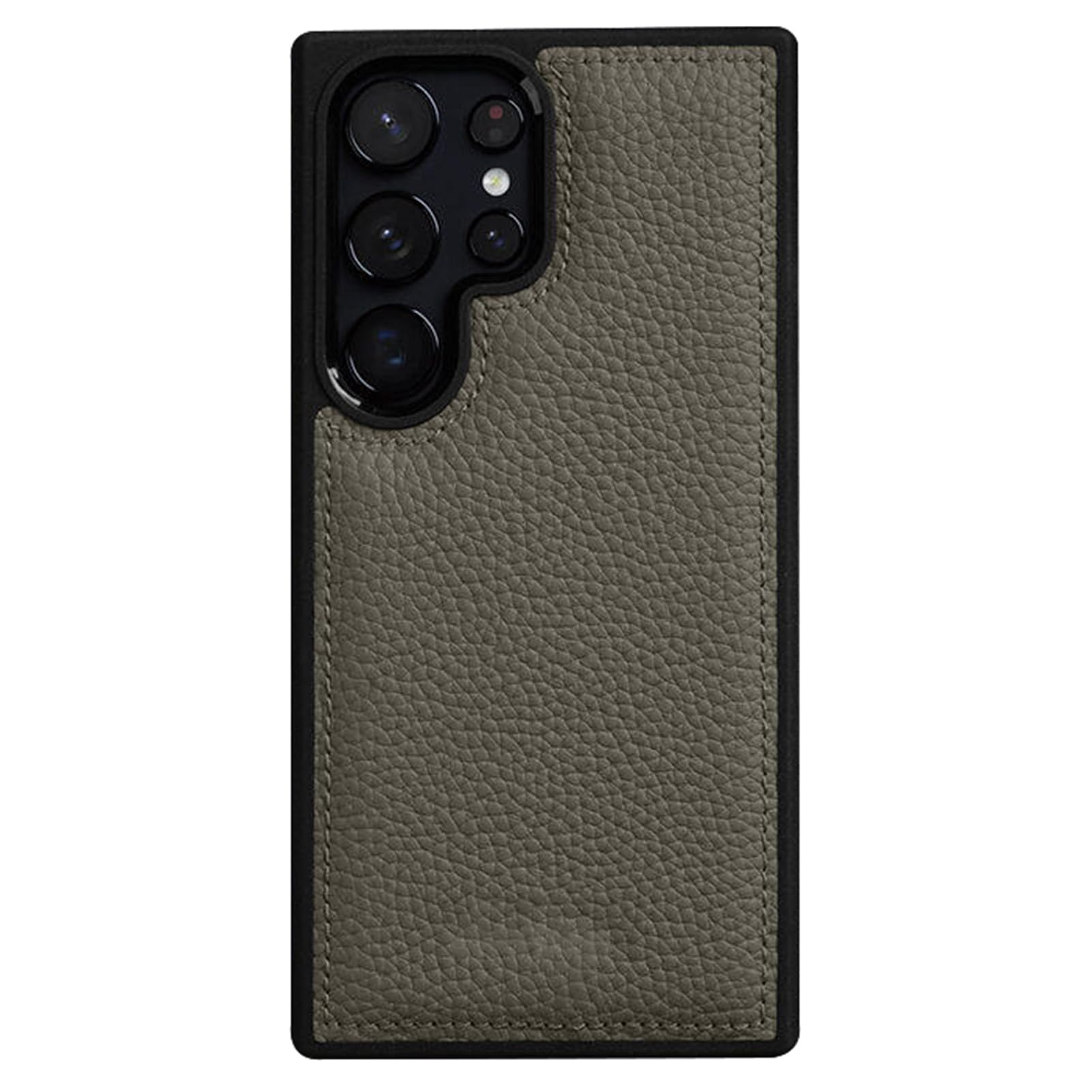 Coque Samsung S26+ cuir véritable housse de protection antichute et etui gris artisanal