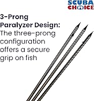 Vista 2 de Scuba Choice 12" Stainless Steel 3-Prong Paralyzer Spear Tip – Replacement Pole Head for Spearfishing & Ice Fishing, 8mm Female Thread