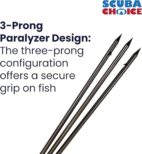 Miniatura 2 de Buceo Elección Pesca Submarina 12.0in Punta de lanza de acero inoxidable 3 puntas Paralizador de cabeza