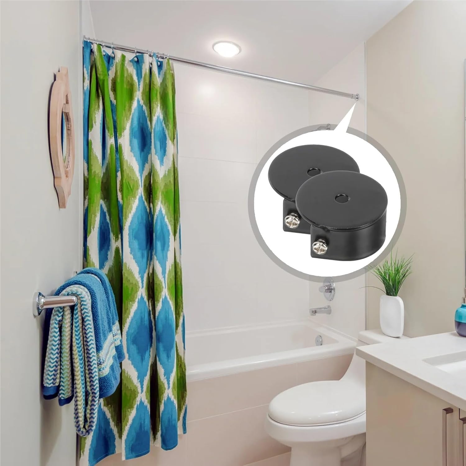 Sturdy 10Pcs Closet Pole Sockets Heavy Duty Alloy Curtain Rod Brackets Side Holder Bracket Shower Bar Stand Rack Support End Cap