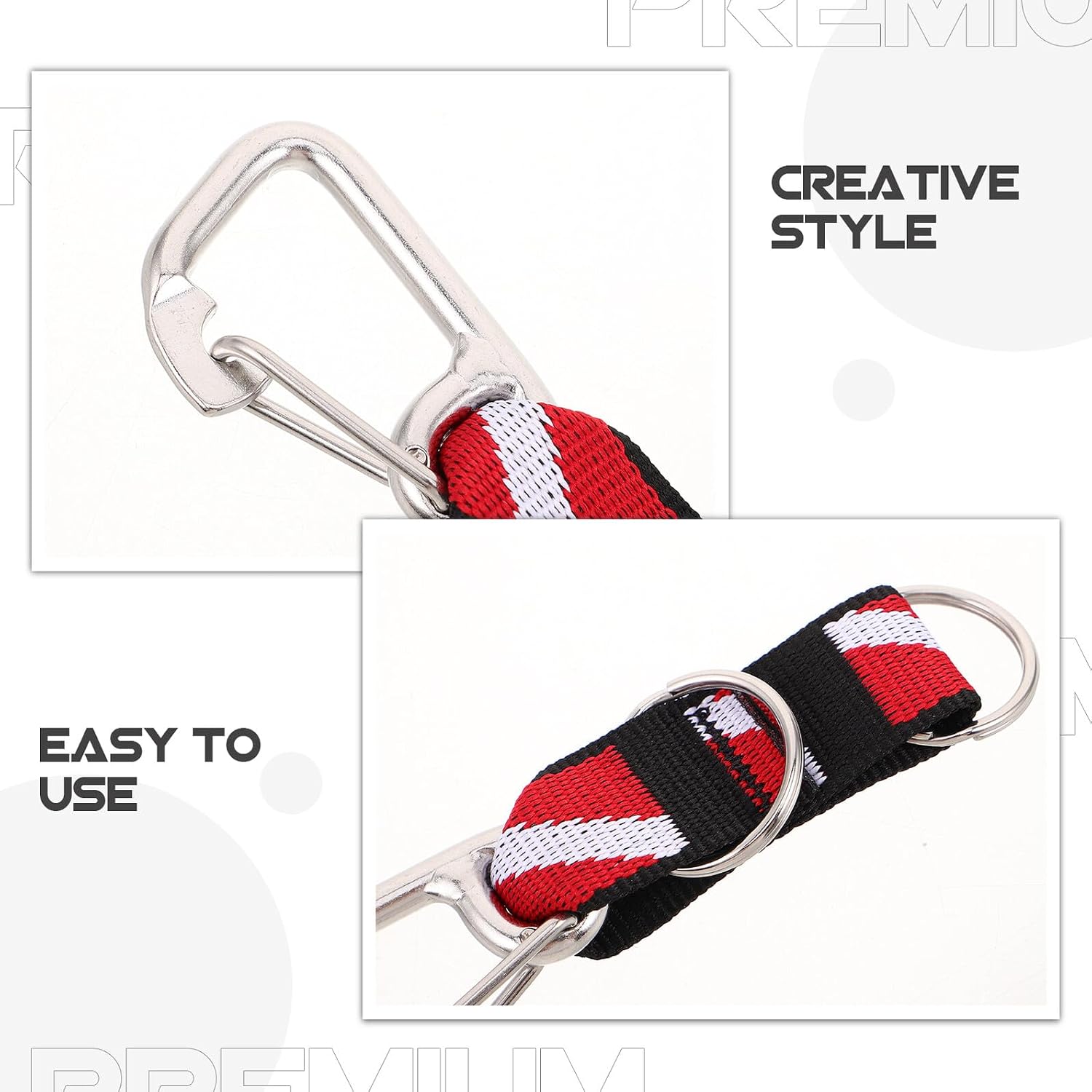 Dive Equipment Hook and Mouthpiece Leash for Diving, Spring Strap Keychain with Dive Flag Webbing Attachment, Regulator Safety Clip for Scuba Gear and Snorkeling Tour Essentials