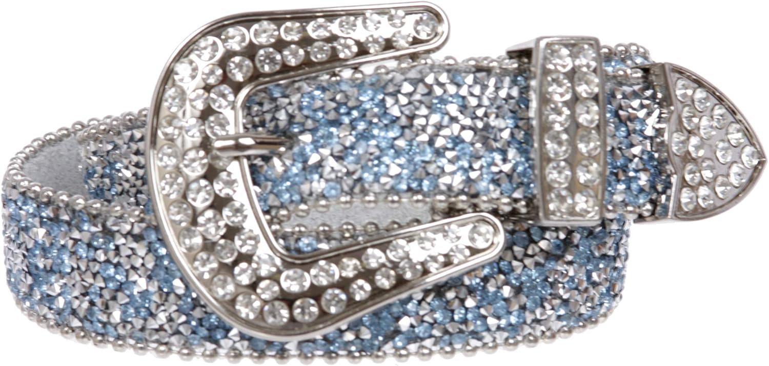Kids 1 1/8" (28 mm) Western Cowgirl Rhinestone Sparkling Mesh Belt