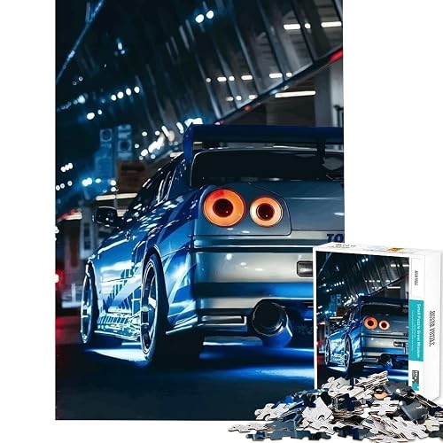 Rompecabezas de 1000 Piezas para Adultos Nissan Skyline R Azul Vista Trasera Juguetes educativos Juegos…