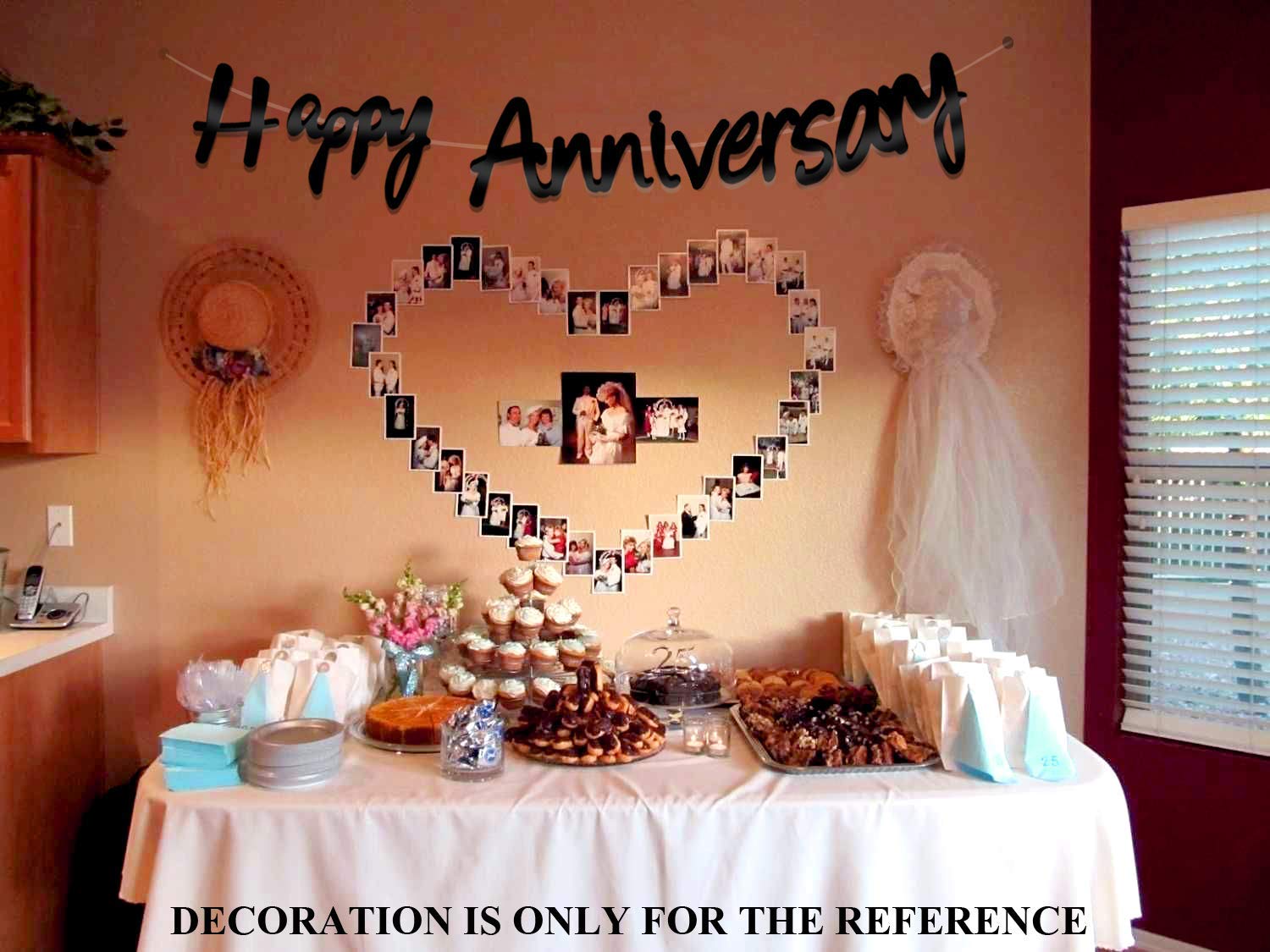 AMFIN Happy Anniversary Bunting Banner Set for Decorations/Anniversary Decorations for Home/Marriage Anniversary Decoration Items/Paper Hangings for Decor - Black,Adult 2