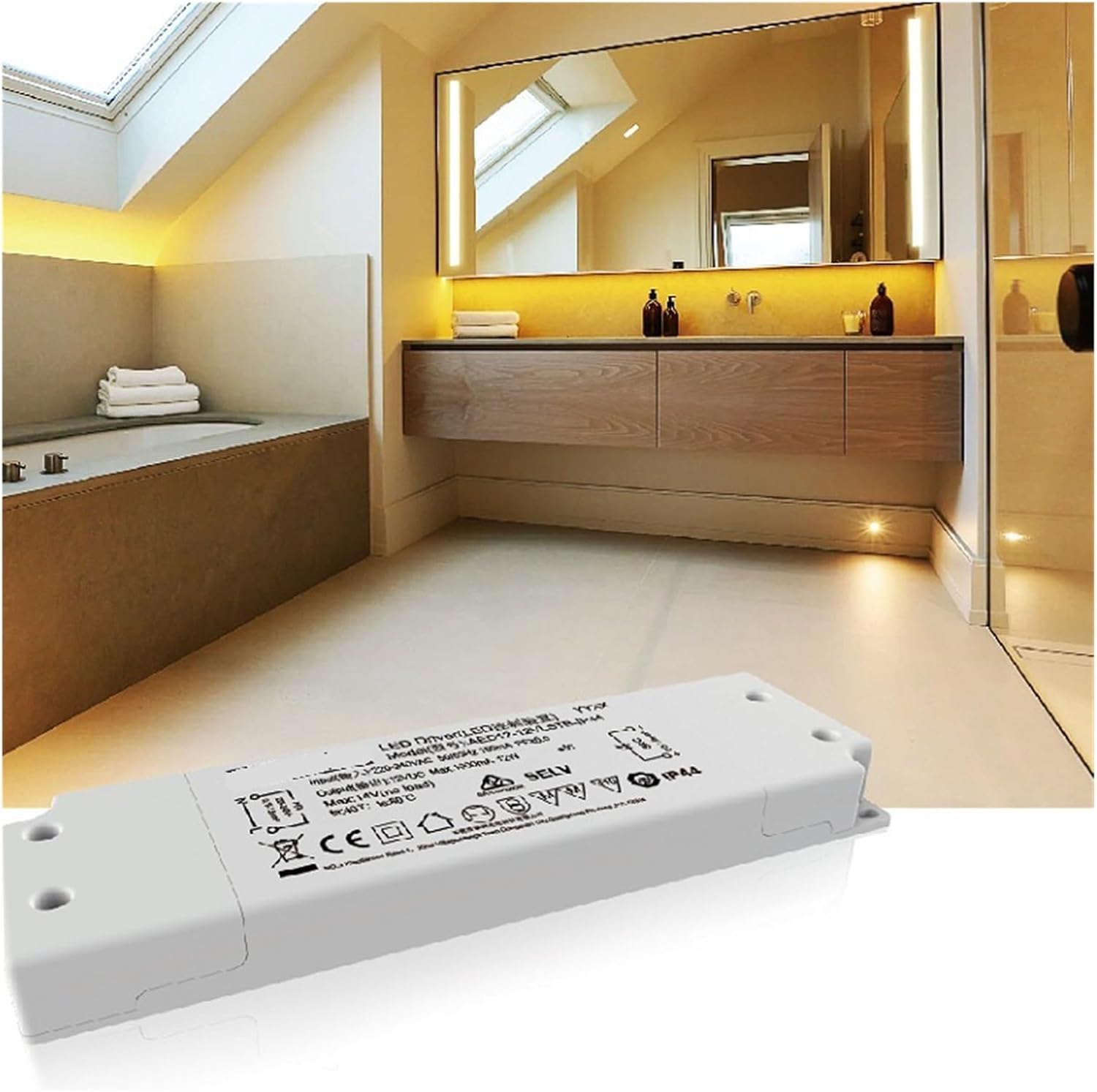 36W24V 超薄型定電圧駆動電源 AED36-24VLSTB-UL 浴室鏡 LED ライトタッチスイッチ