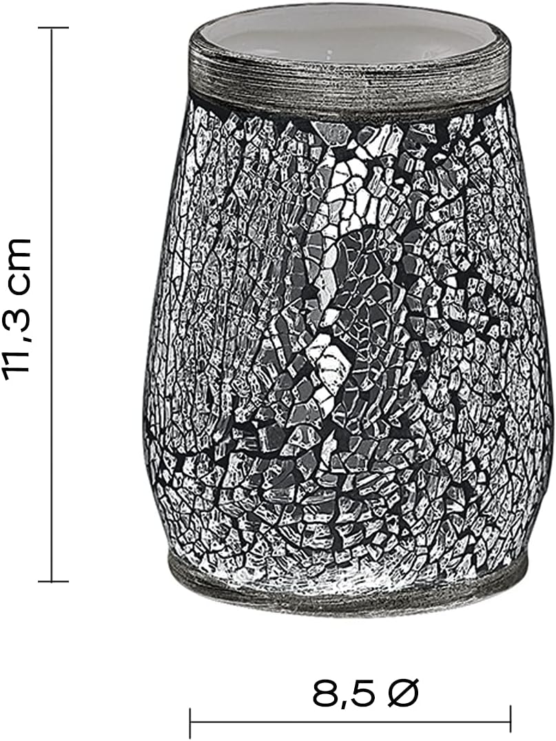 Gedy Grey, G-Myosotis, Bathroom, Toothbrush Holder in Ceramic and Glass, 2 Years Warranty, R&D Design, Measures 11.3 x 8.5 x 8.5 cm, One Size
