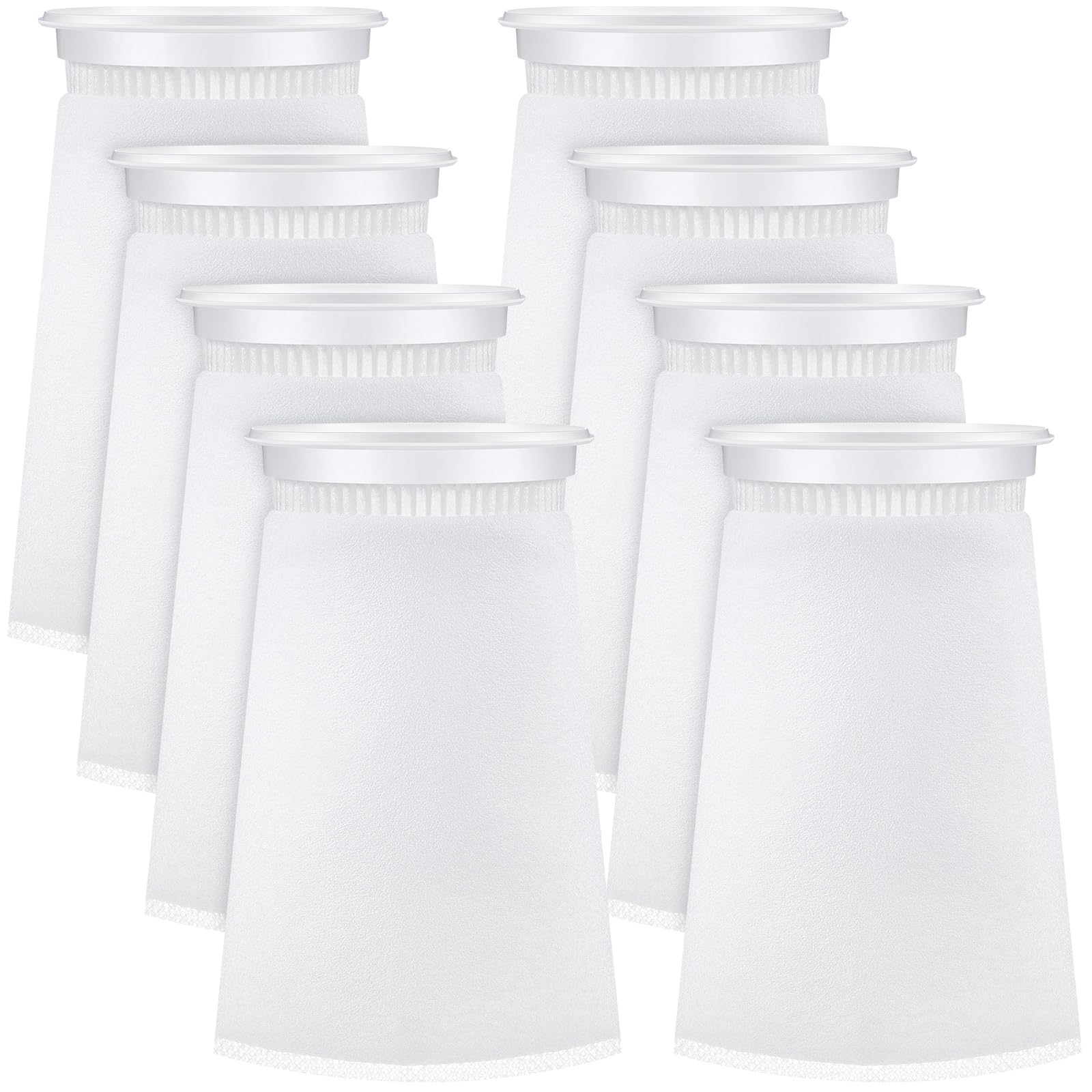 Jecery 8 Pcs 4 Inch Aquarium Filter Socks, 200 μm Ring Felt Filter Bags 4 x 8 inches Sump Socks for Saltwater Aquarium Fish Tank Freshwater