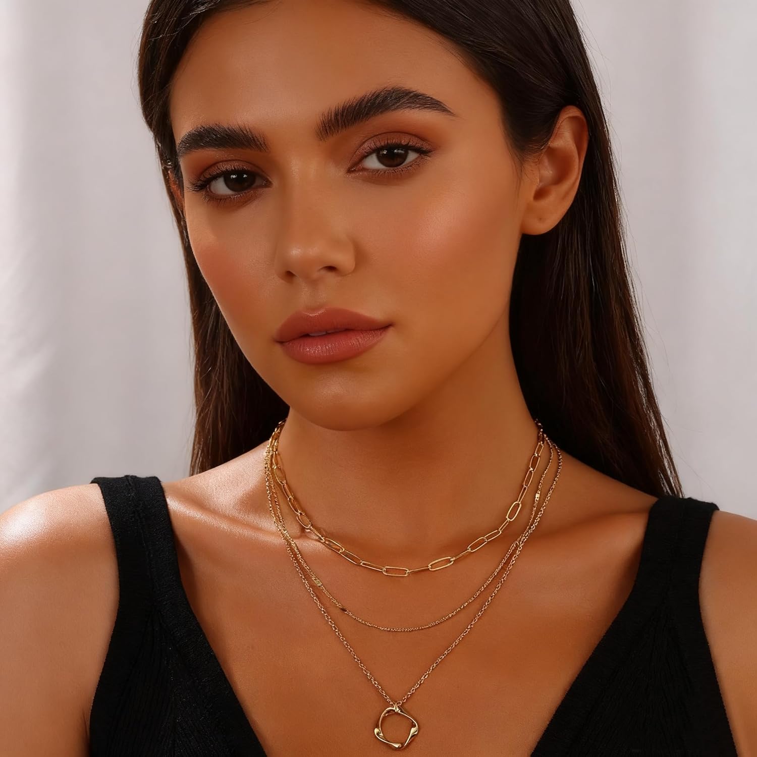 Gold Necklace Stack for Women, Layered Gold Necklaces Set,18K Gold Plated Simple Dainty Gold Chain Choker Necklaces Trendy Jewelry Gifts for Women - Image 4