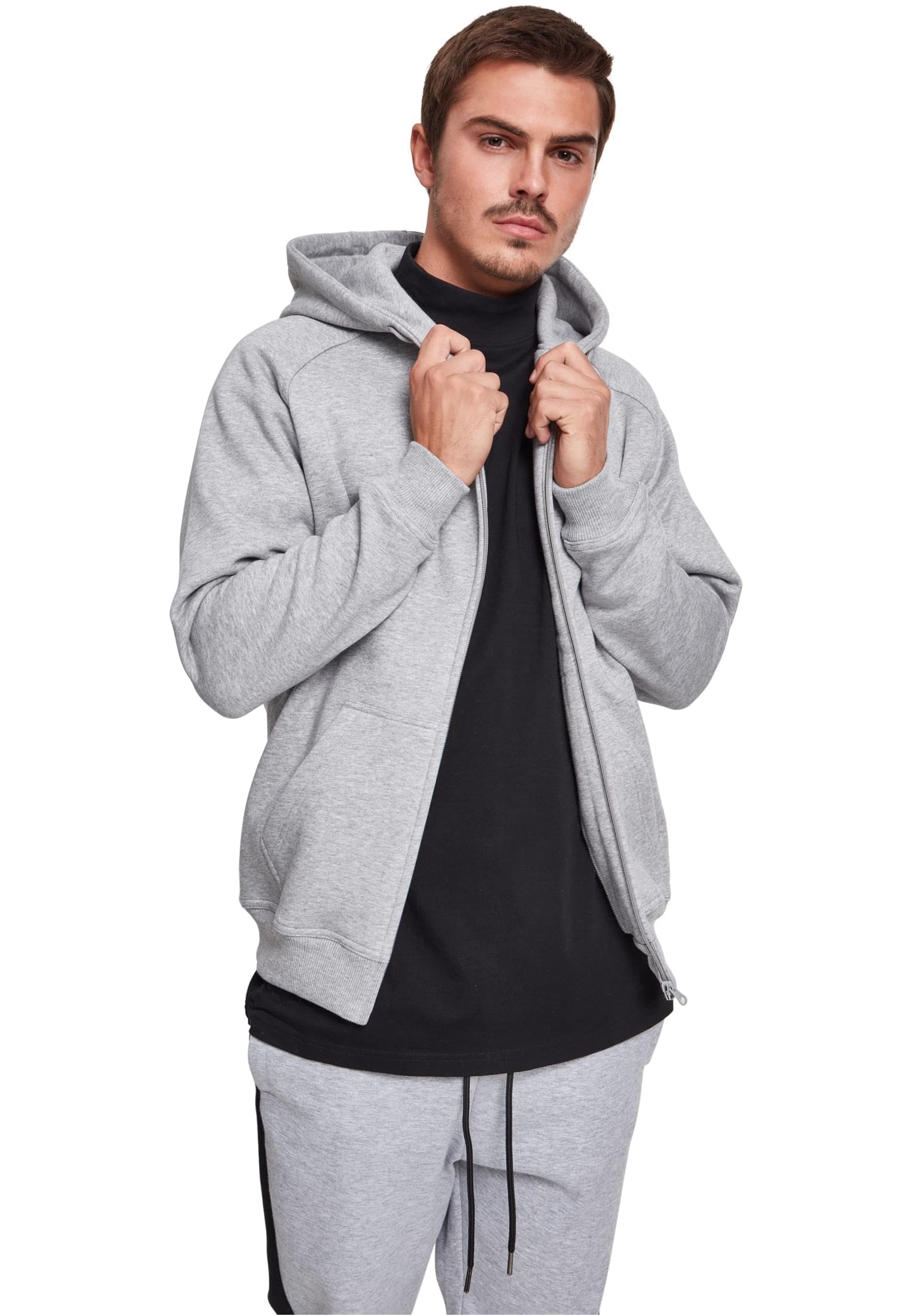Urban Classics Men's TB014C-Zip Hoody Zip Hoody, grey, 3XL โ image 1