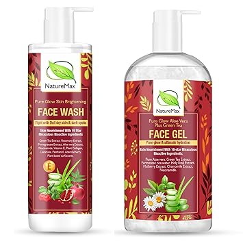 Pure Glow Hydrating Sulphate free Face Wash & Aloevera green tea Gel Combo