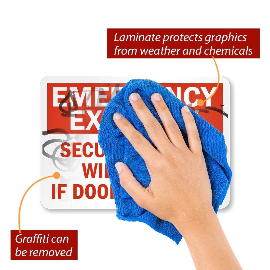 Nеw Dеаl SmartSign “Emergency Exit Only - Security Alarm Will Sound If Door Is Opened Label | 7 x 10 Laminated Vinyl, Pack of 2