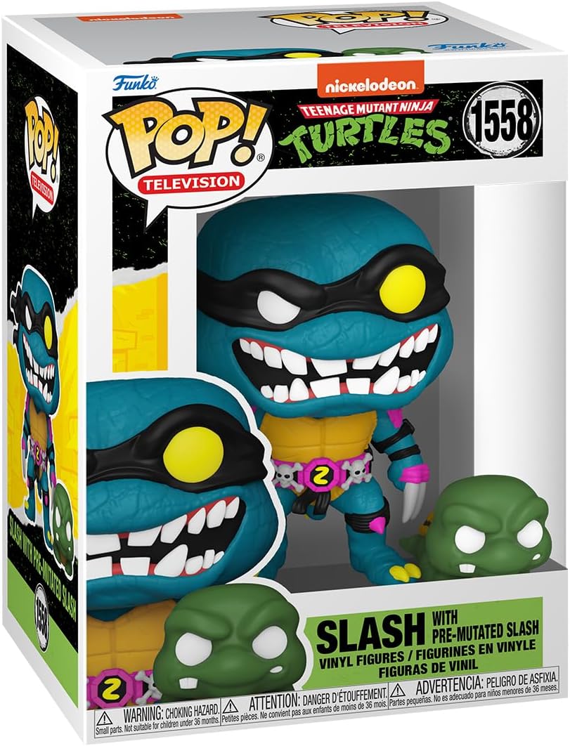 Funko POP! & Buddy: Teenage Mutant Ninja Turtles (TMNT) – Slash & Turtle Slash & Pre-mutated, Turtle Slash & Turtle Slash - Collectable Vinyl Figure - Gift Idea