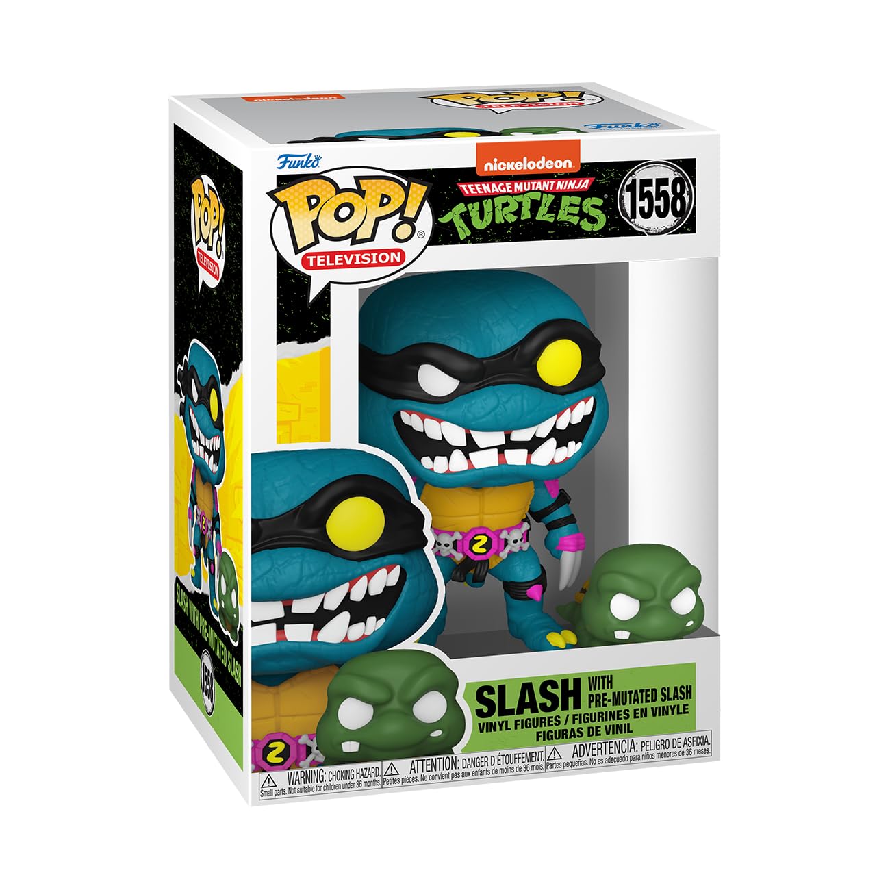 Funko POP! & Buddy: Teenage Mutant Ninja Turtles (TMNT)  Slash & Turtle Slash & Pre-mutated, Turtle Slash & Turtle Slash - TMNT Retro/Classic - Collectable Vinyl Figure - Gift Idea - TV Fans