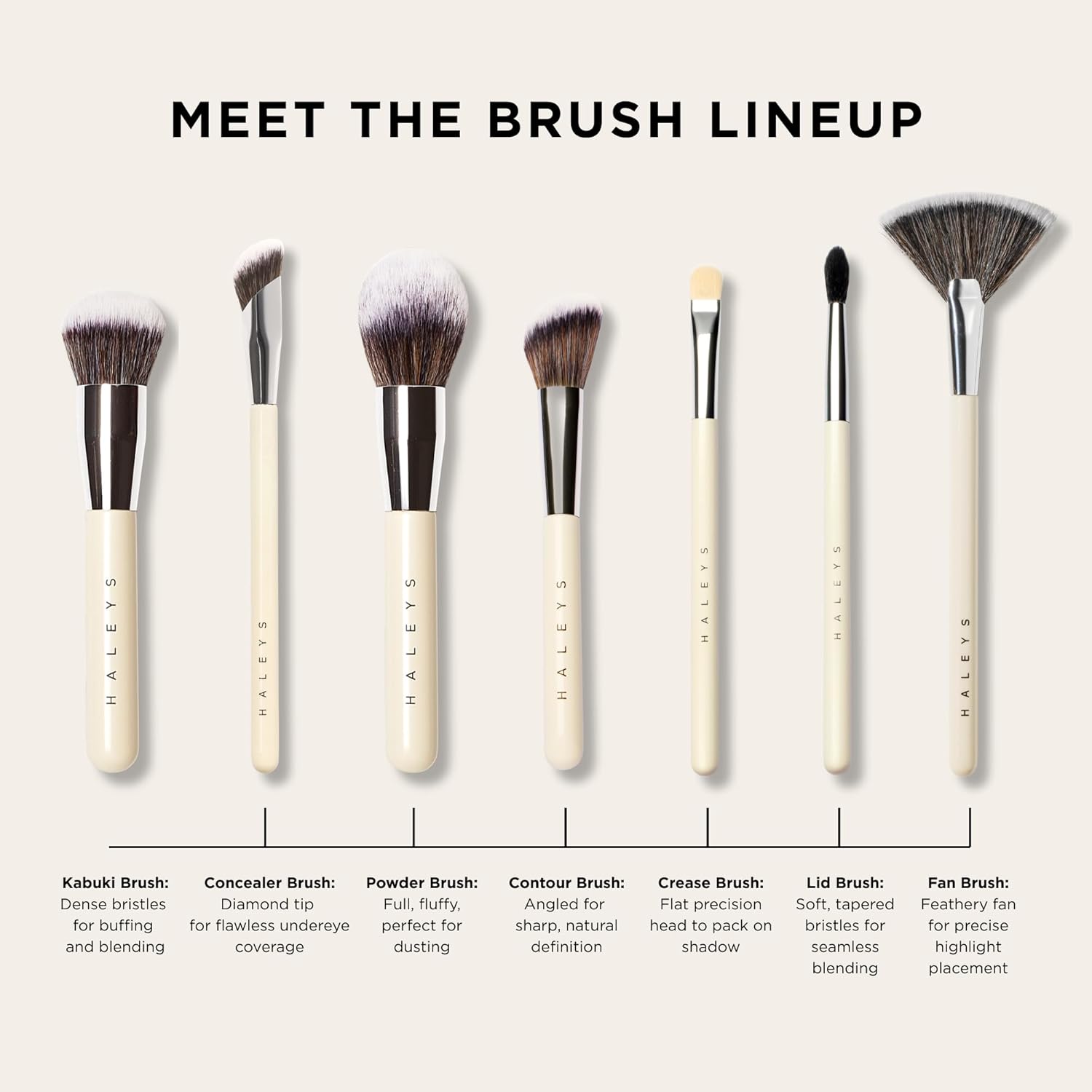 HALEYS Beauty Fan Makeup Brush for Applying, Blending and Diffusing Powder Foundation, Bronzer, Blush, Highlighter, Makeup Brushes Essential, Soft Bristles, Vegan & Cruelty Free - Image 5