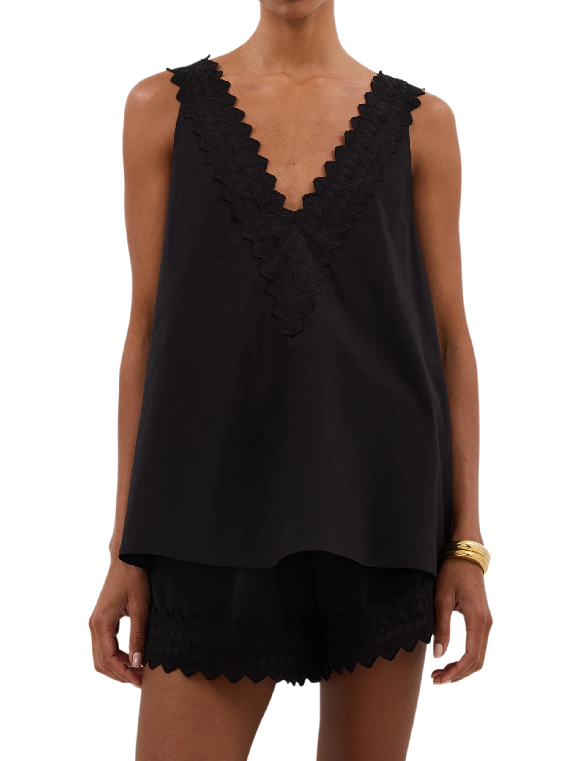 View 1 of Dsewpaur Women's 2 Piece Lace Tank Top & Shorts Set size smALL