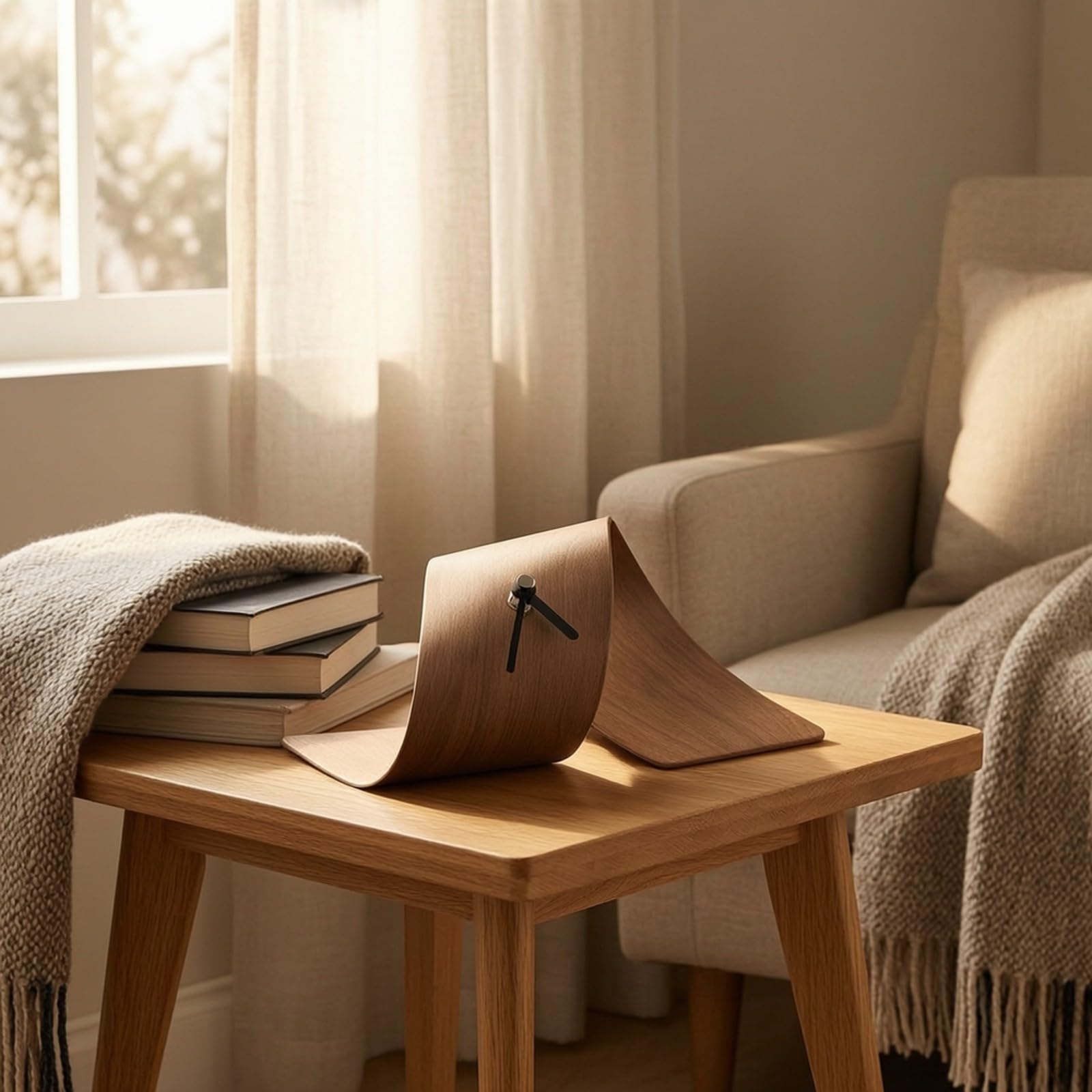 KESOTO Horloge Abstraite Bureau Compacte | Décorative, Tordé, Horloge à Poser, pr lon