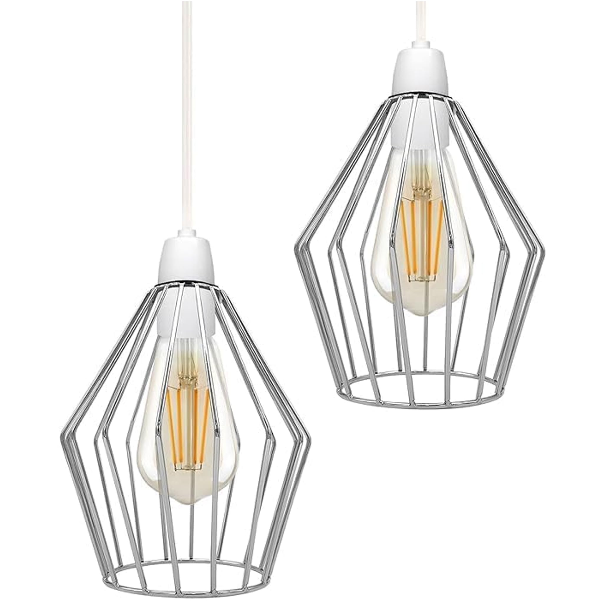 LEDSone 2 Pack of Industrial Metal-Wire cage Lampshade Vintage Industrial Cage Chandelier Lamp Shade Wall Lamp Ceiling Wire cage for Kitchen, Living Room, hallways โ image 1