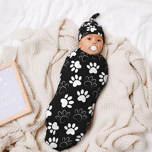 Miniatura 6 de Regalos para bebé niña y niño, manta para recién nacido, con gorro, juego de mantas elásticas para recién nacidos, esenciales para niñas y niños