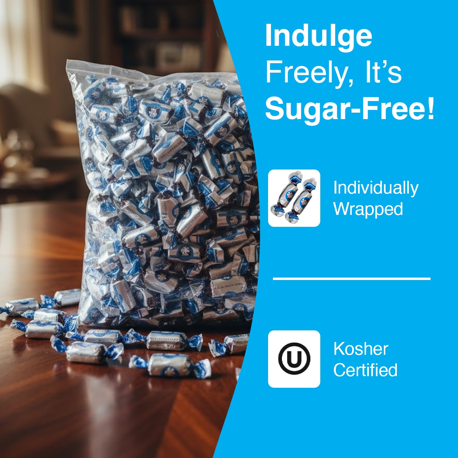 Coffee Rio Sugar Free Original Coffee Candy Bulk, 3 Pound Bag - Individually Wrapped Sugar Free Hard Candies Blended with Fresh Dairy Cream - Perfect for Office Candy Bowls, Buffets - Kosher Certified