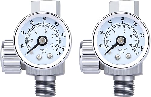 Regulador de presión de aire de 14 "-NPT con manómetro, regulador de válvula reguladora de aire para pistolas rociadoras y herramienta neumática,