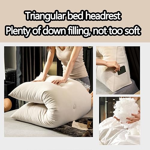 Miniatura 5 de Almohada triangular para cabecero, lavable, almohada de cuña grande, soporte de posicionamiento del respaldo, almohadas de lectura para dormitorio,