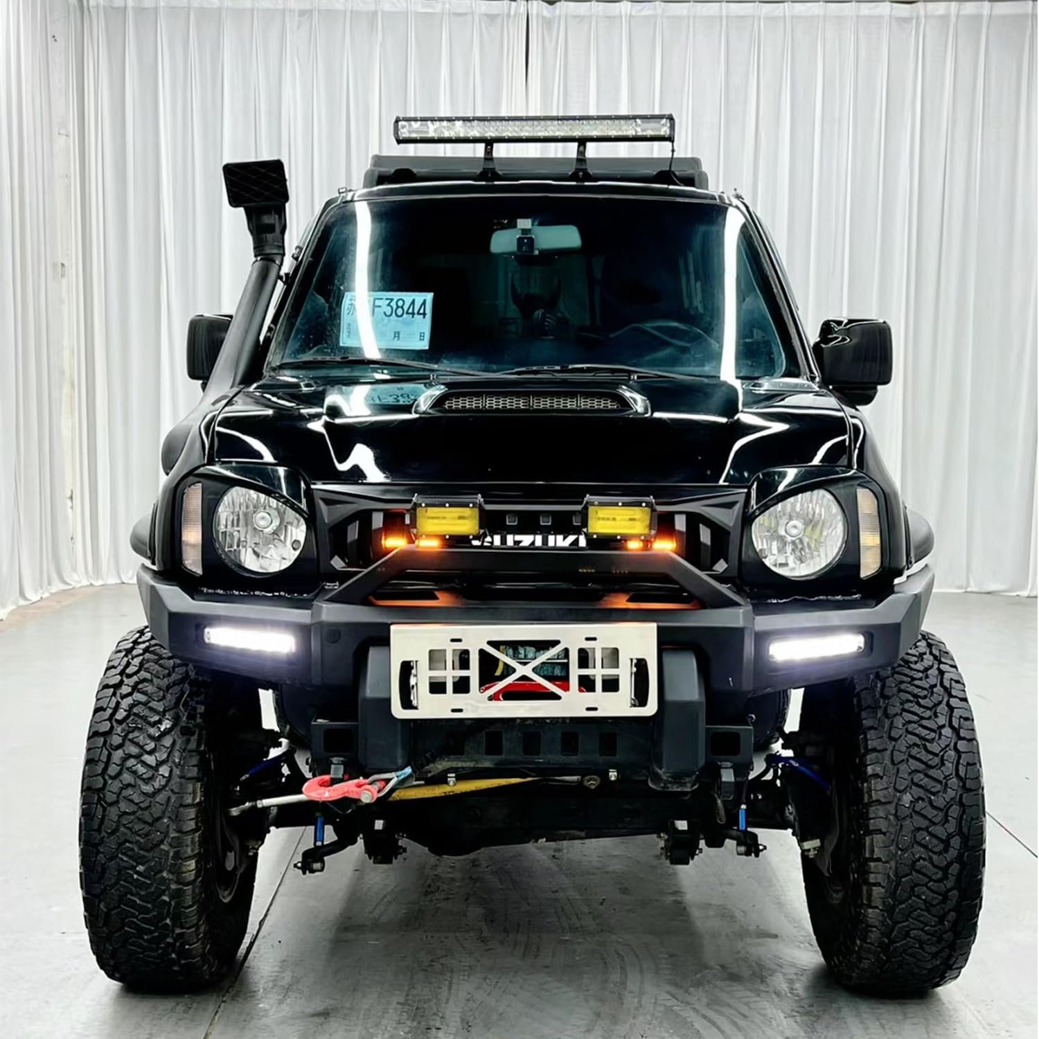 グリル JB43 ジムニーシエラ フロントグリルカバー 増設LEDランプ