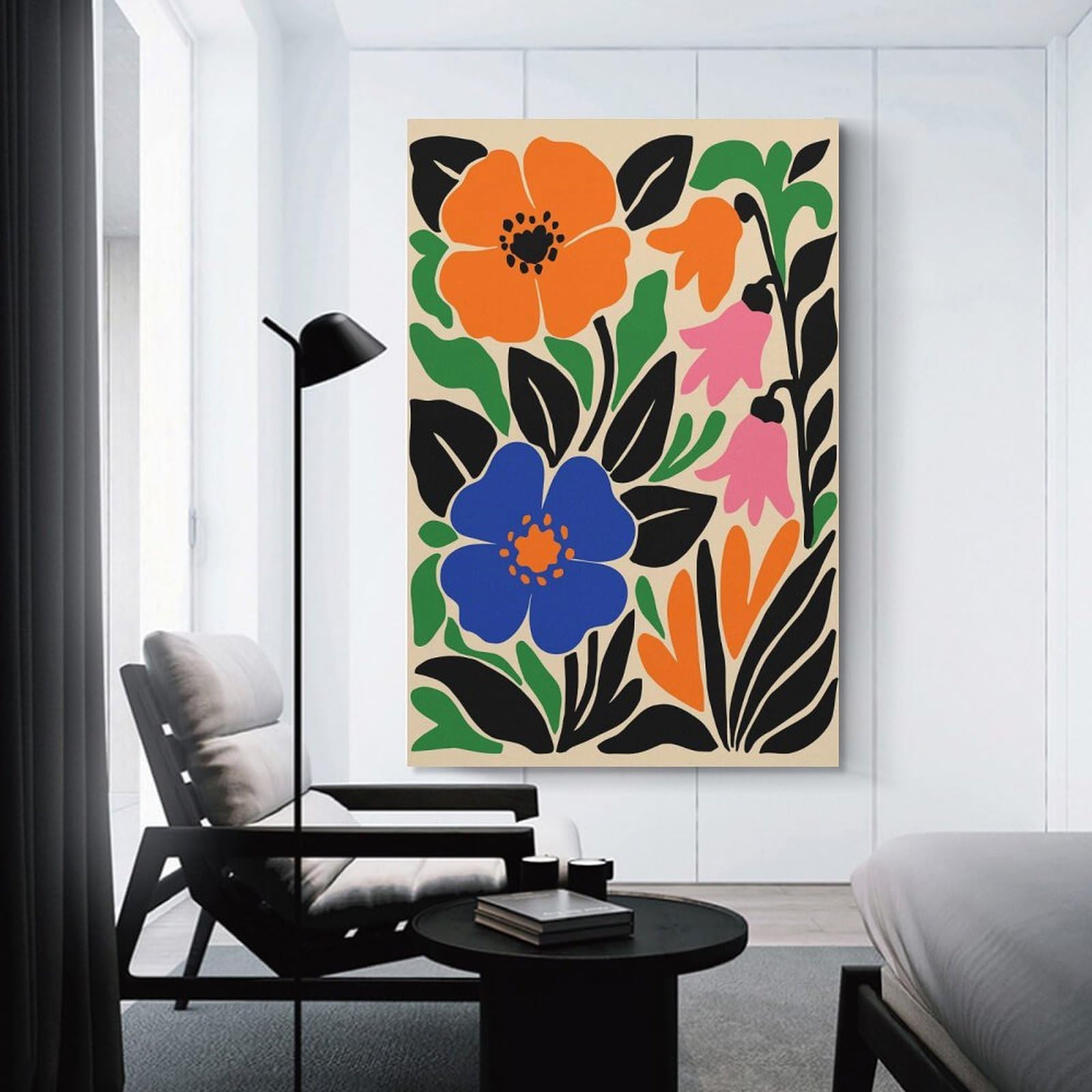 Junmoney Abstract Floral Composition Canvas Wall Art, 20x30inch(50x75cm), for Entrance Walls, Hall Decor Or Foyers, Wall Decor to Refresh Empty Corners