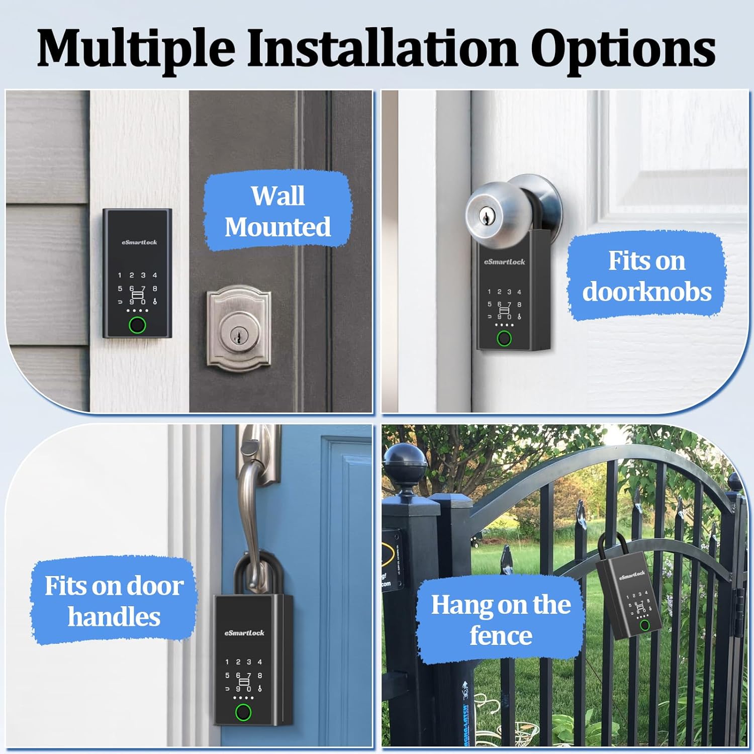 Smart Key Lock Box with Code,Bluetooth RFID Fingerprint Lock Box APP Control,Electronic Dital Lock Box,Larger Waterproof Key Lock Box Wall Mount for House Realtor Office Warehouse Airbnb