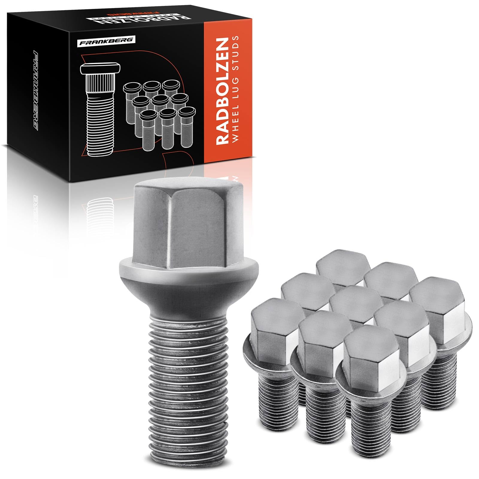 Frankberg 10x Radbolzen Radschraube Kompatibel mit A,B,C,E,M,S,R,GL,GLA,GLK-Klasse CLA CLK CLS 1998-2019 0009904907