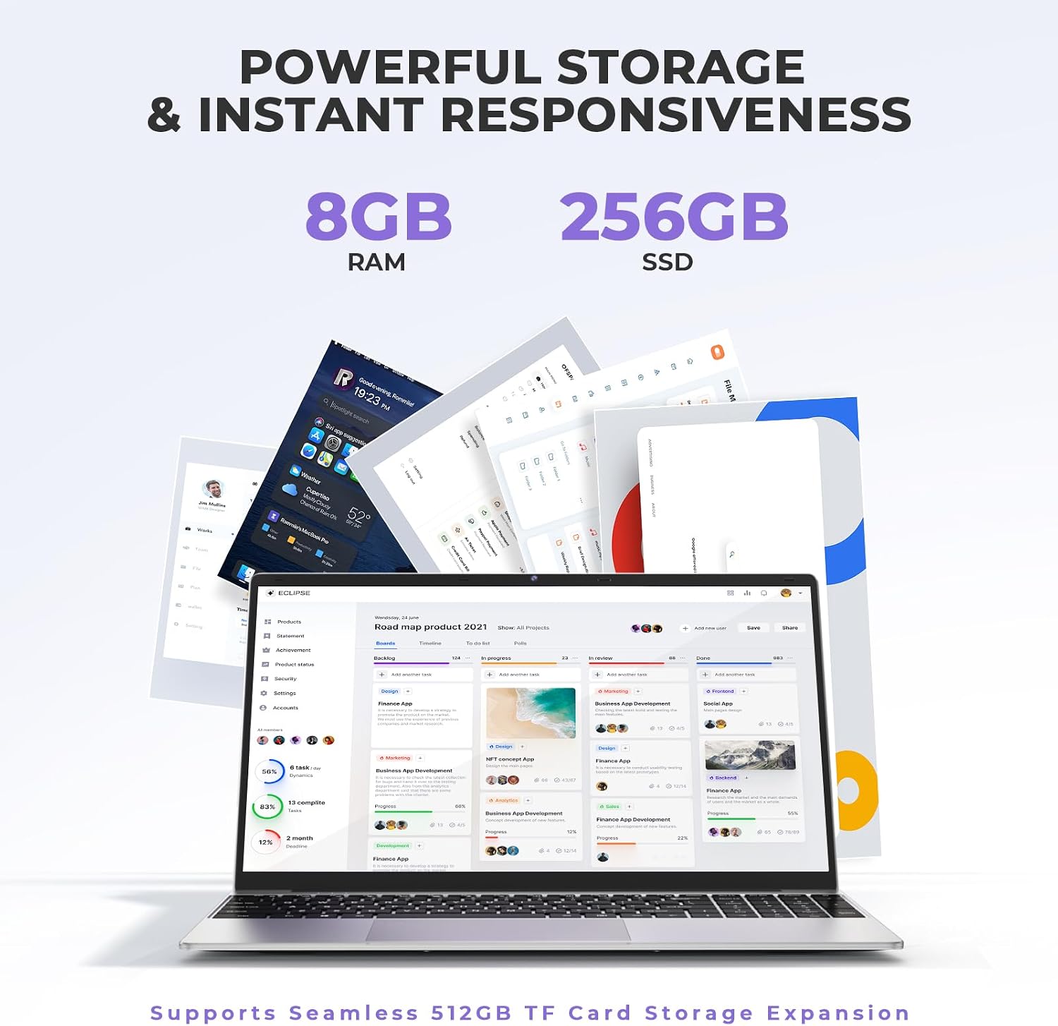2026 Slim Business Laptop with Office 365 8GB RAM 256GB SSD Windows 11 Pro thumbnail