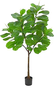 GarveeHome Artificial Fiddle Leaf Fig Tree 5.8ft Tall with 65 Decorative Leaves, Fake Fig Silk Tree in Pot, Artificial Tree in Plastic Pot for Home Office, Living Room, Corner Decor Indoor