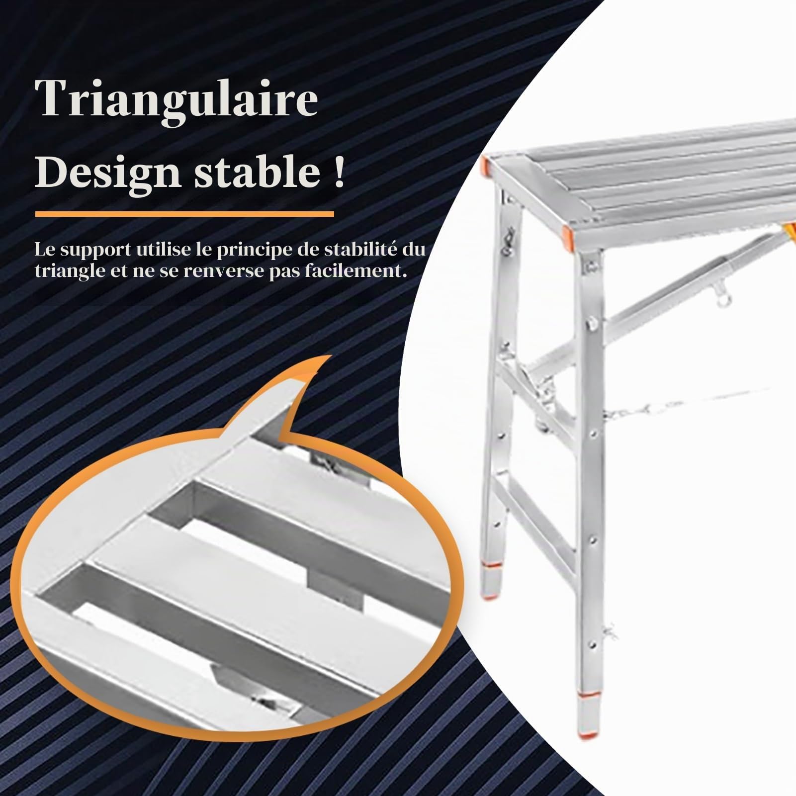 Plateforme de Travail Échafaudages pour Taille de Haies avec Pieds Réglables, Plateforme Industrielle Pliable pour Escalier, Échafaudages D'ingénierie pour Le Lavage de Véhicules(160x40cm(63"x15 3/4")