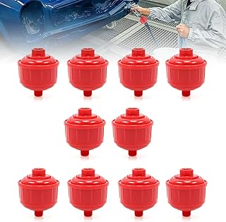 CNQLIS 10 Pcs Disposable Spray Gun Filters Mini Spray Gun Filter Paint Filters for Spray Gun Whirlwind Air Line Filter,Only Standard 1/4 Inch Threads Fit for Spray Guns and Air Tools,Red
