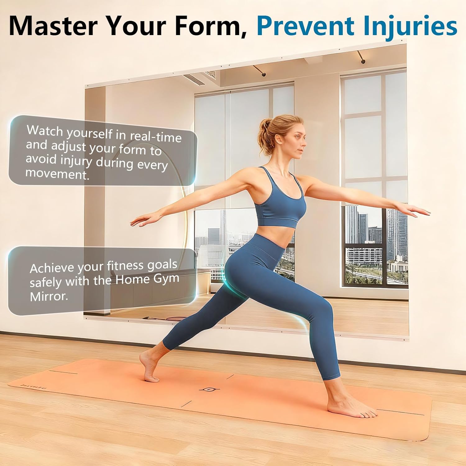 LOVMOR Home Gym Mirror 72"x36" 2 Pack, Wall Mounted Frameless Home Decor Mirror, Full Length for Yoga Dancing Room Living Room Bathroom