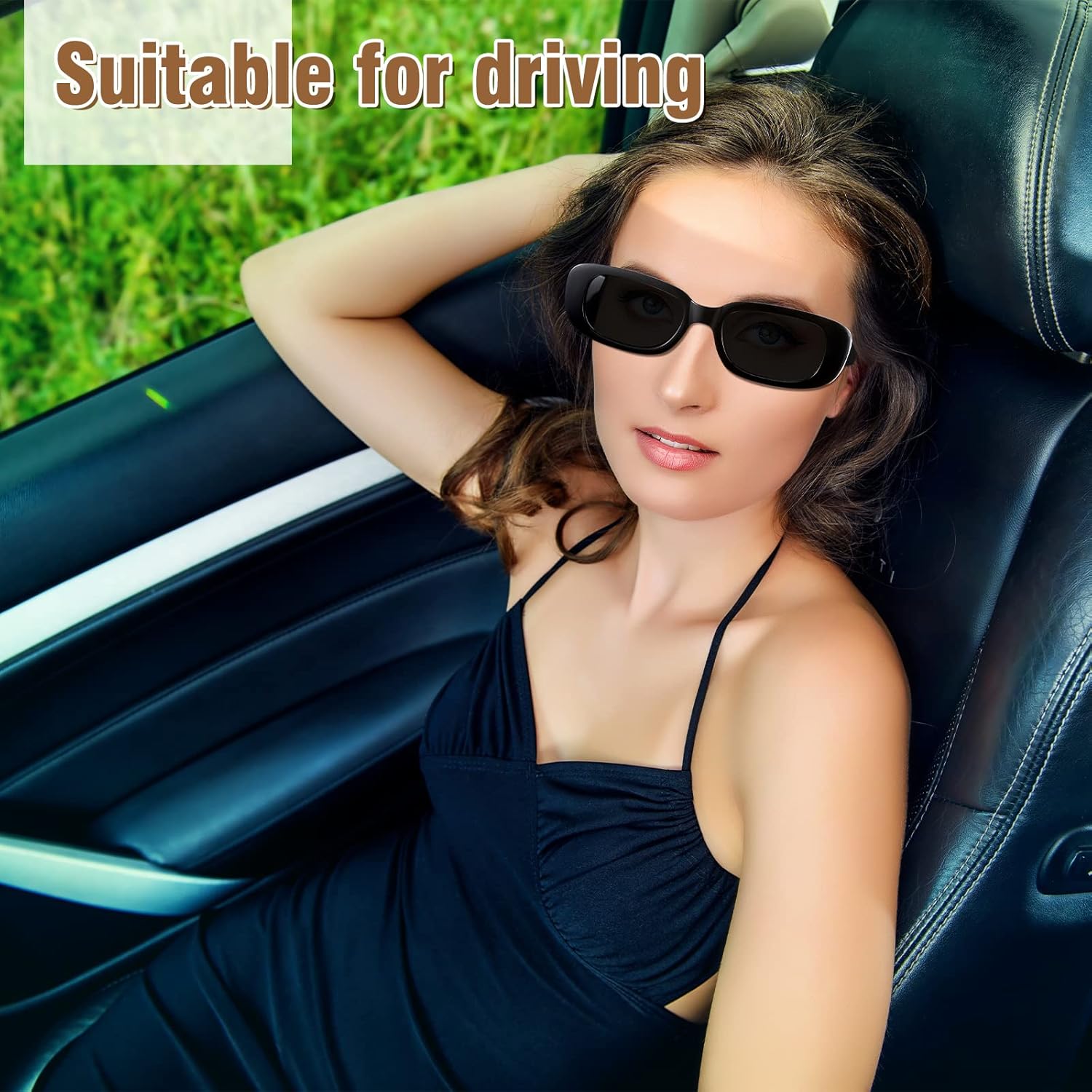 Mixweer 36 Pcs Rectangle Sunglasses Bulk Retro Glasses 90s Vintage Women Trendy Sunglasses Party Favors for Men Adult - Image 5