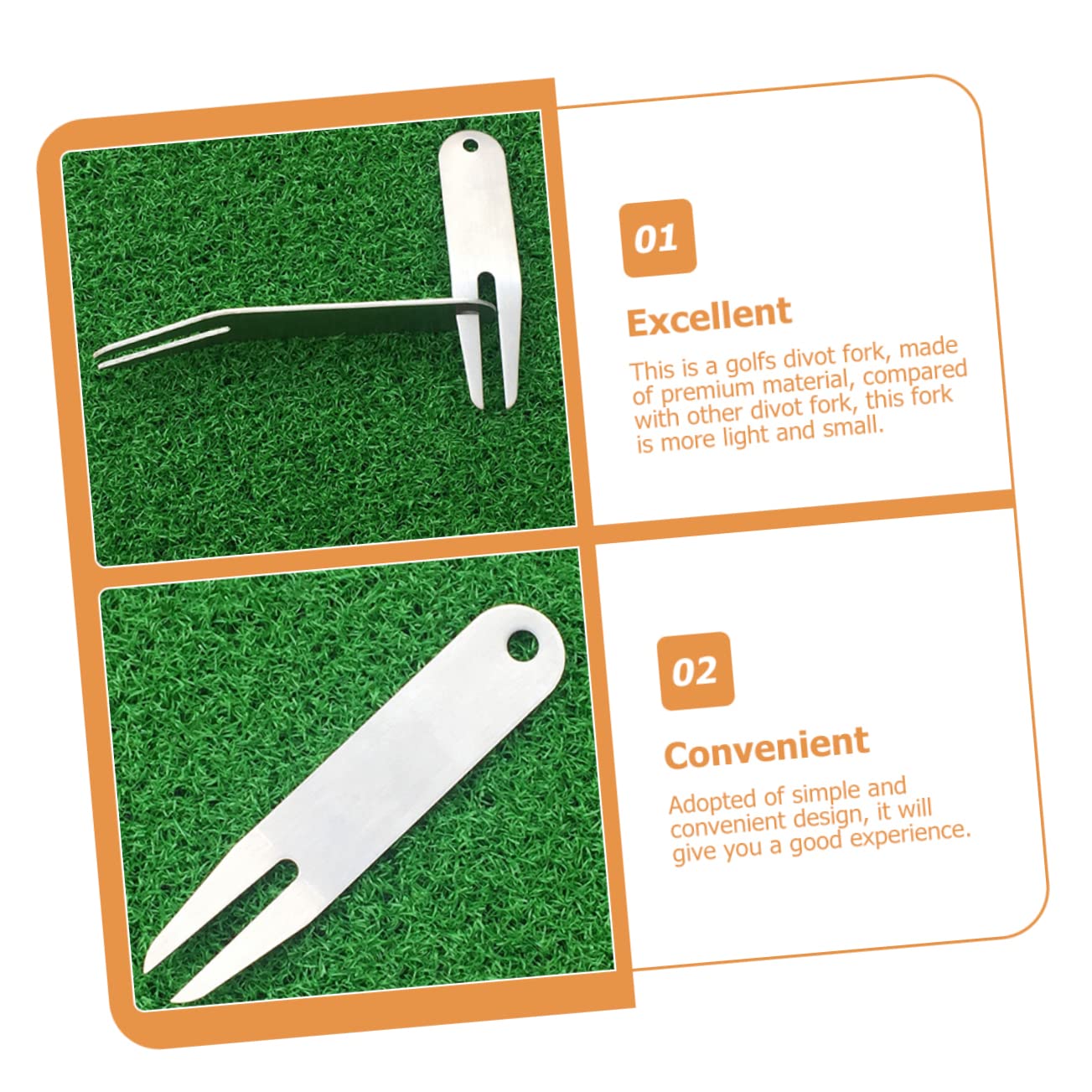 VANZACK Golfgabel Golf-Divot-Tools Pitchgabel Hotfix-Tool Golfplatzpflege Golfplatzreparatur Golfzubehör professionelle Golfwerkzeuge personalisiertes Divot-Tool Rostfreier Stahl